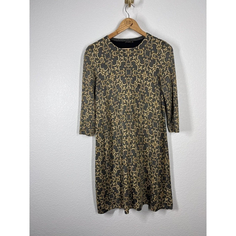 J. McLaughlin Metallic Scroll Print Knit Dress